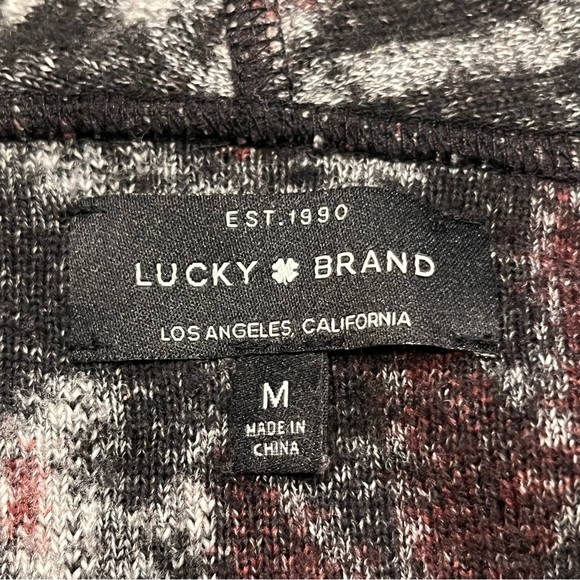 Lucky Brand Aztec Serape Fringe Open Front Cardigan Sweater size Medium - Picture 8 of 10